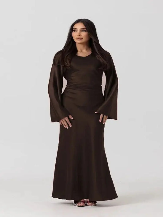 Helyn's Luxury Modest Ramadan Satin Jalabiya Abaya