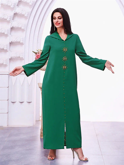 Ramadan Green Modest Abaya by Cralom - Elegant Islamic Dress for Women