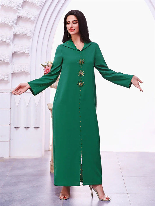Ramadan Green Modest Abaya by Cralom - Elegant Islamic Dress for Women