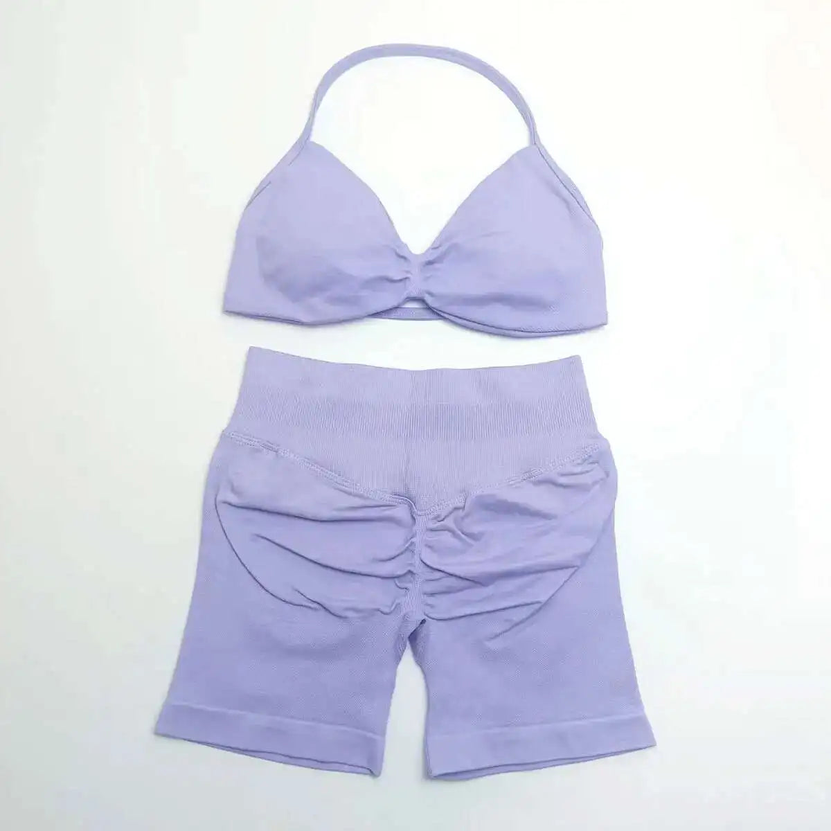 Cralom Strappy Bra & Shorts Yoga Set for Women - Pilates Fitness Sportswear