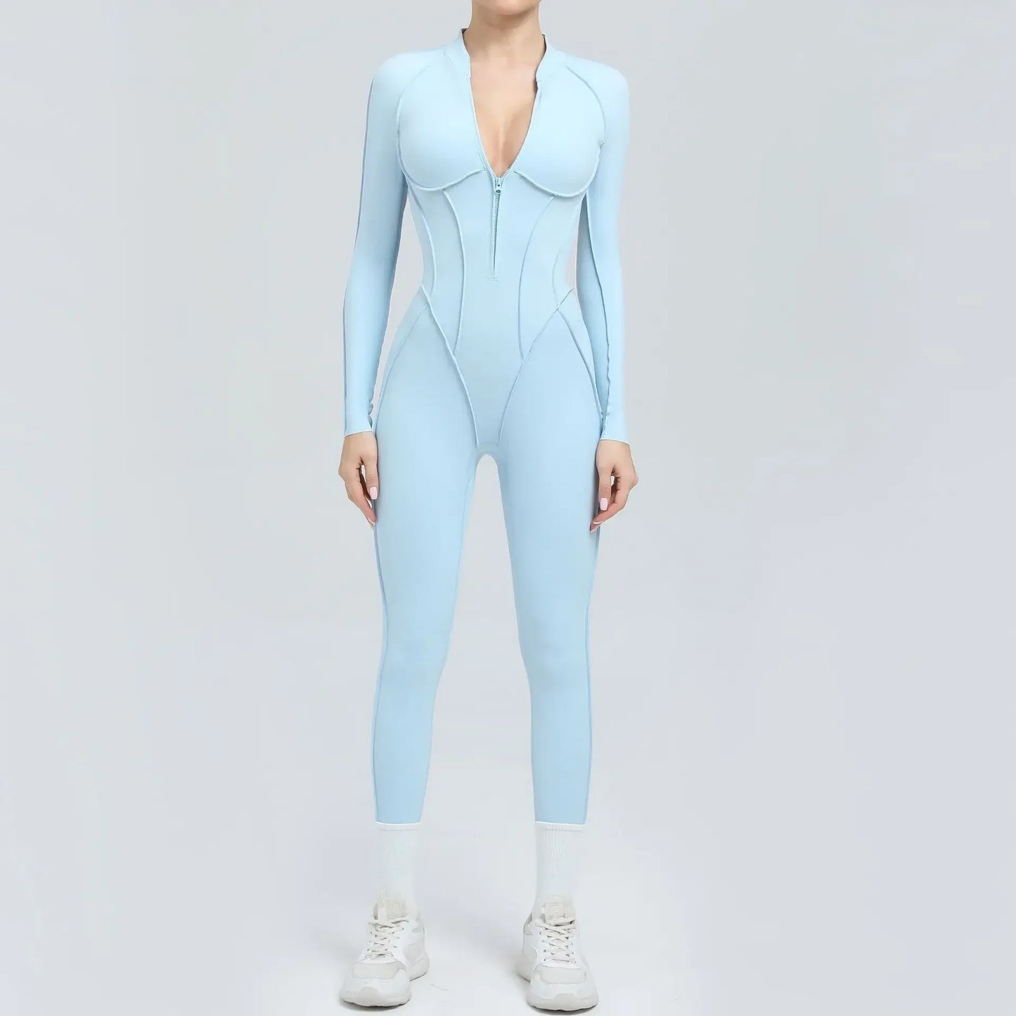 Cralom Backless Yoga Jumpsuit | Long Sleeve Tight-Fit Activewear