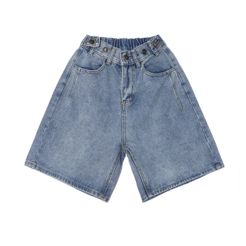 Cralom Sweet Washed Wide Leg High Waist Jeans - Y2K Style