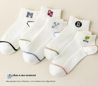 Cralom Striped Black & White Kids Short Socks for Spring & Summer