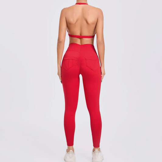 Cralom Yoga Sports Set: Bra Top & Leggings for Women's Gym Workouts & Fitness Training