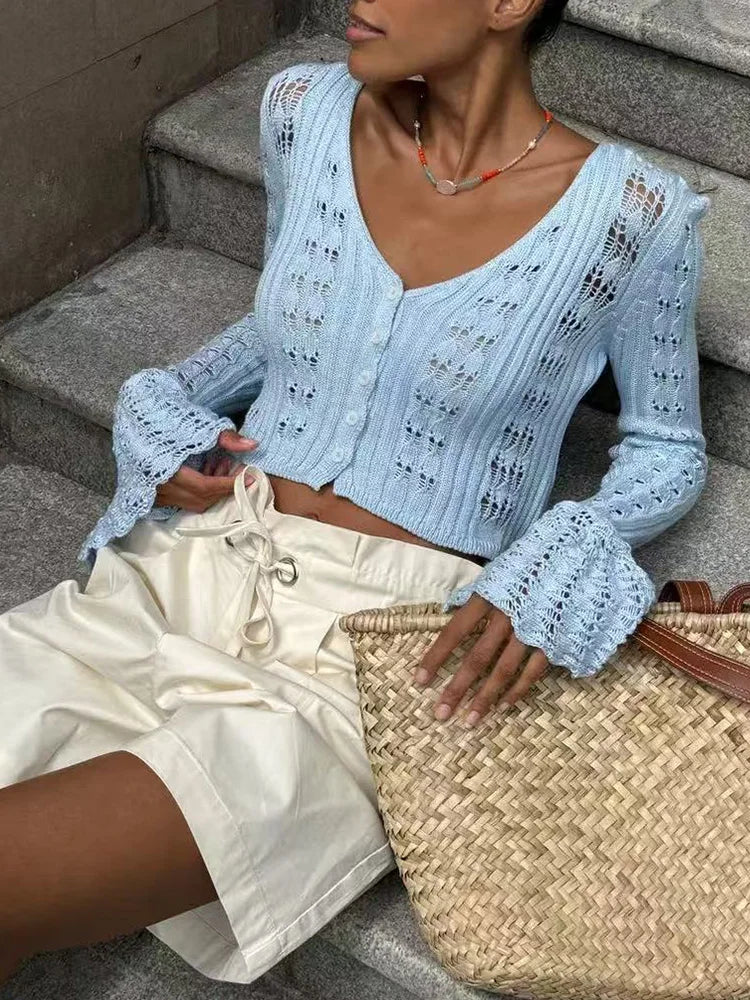 Cralom Knitted Sweaters: Women's Flare Sleeve Cardigan, Vintage Style Jumpers 2025
