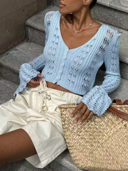 Cralom Knitted Sweaters: Women's Flare Sleeve Cardigan, Vintage Style Jumpers 2025