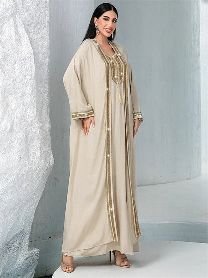Cralom Ramadan Eid Abaya Set: 2-Piece Ensemble for Women