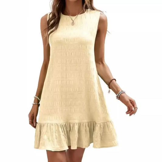 Cralom Women's Summer A-Line Midi Dress - Elegant Vintage Casual Loose Short Dresses