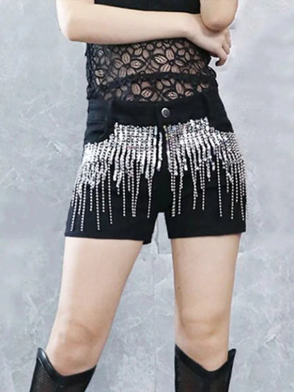 Cralom High Waist Hottie Denim Shorts Straight Jeans for Women - Y2K Fashion