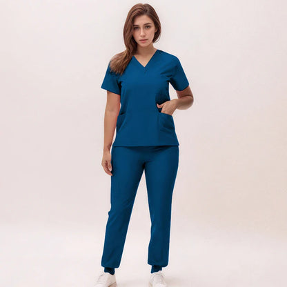 Cralom V-Neck Scrub Set - Premium Nurse Uniform & Doctor Surgical Workwear