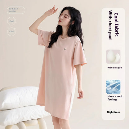 Cralom Modal Nightgown with Chest Pads, 2025 New Simple Pajamas