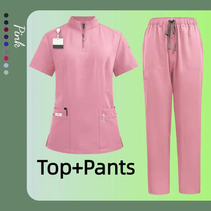 Cralom Unisex V-Neck Medical Scrubs Set - Hospital Work Uniform