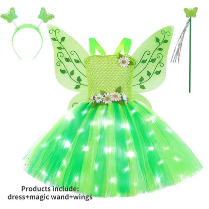 Cralom Fairy Tutu Dress with Wings - Halloween Cosplay Costume