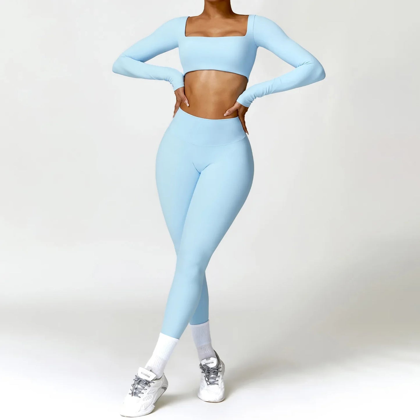 Cralom 2PCS Yoga Set for Women: Quick-Drying Sports Suit for Gym and Running