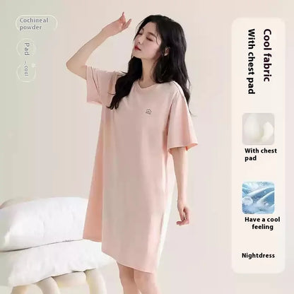 Cralom Modal Nightgown with Chest Pads, 2025 New Simple Pajamas