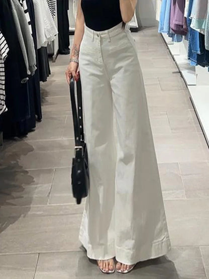 Cralom Vintage Baggy Straight Jeans | High Waist Loose Wide Leg Pants