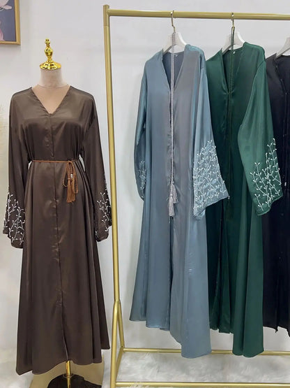 Luxury Ramadan Open Abaya by Cralom - Modest Muslim Dresses for Women