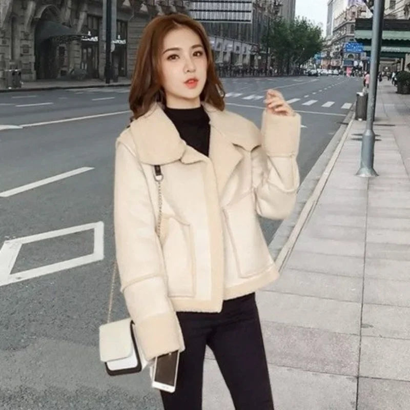 Cralom Women's Cold Weather Wool Coat | Insulated Fleece Jacket for Winter