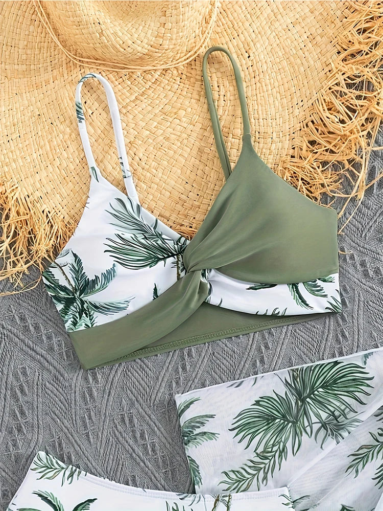 Cralom Young Girl 3-Piece Bikini Set - Big Girl Separated Swimsuit