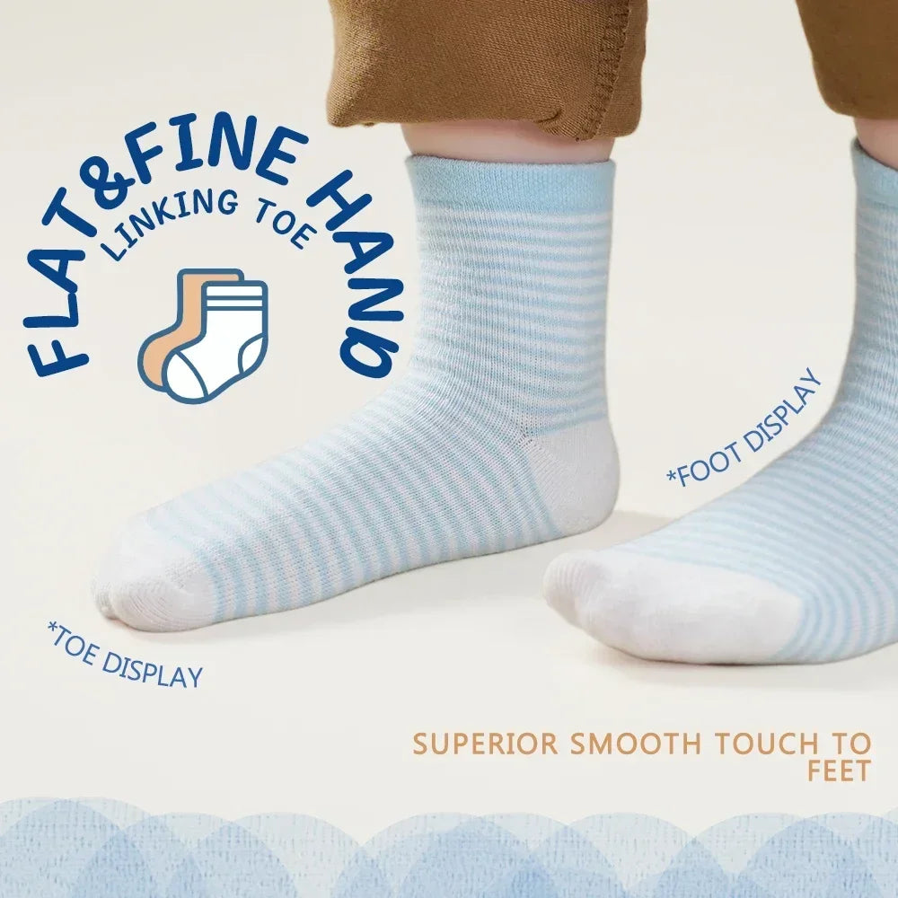 Newborn Boy Cotton Crew Socks 10-Pack by Cralom for Infants & Toddlers