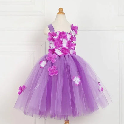 Cralom Pink Petal Princess Wedding Dress - Elegant Tulle Party Outfit