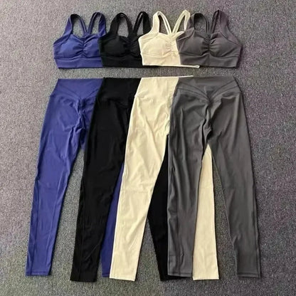 Cralom Seamless Yoga Set: Sports Bra & Butt Lifting High Waist Leggings