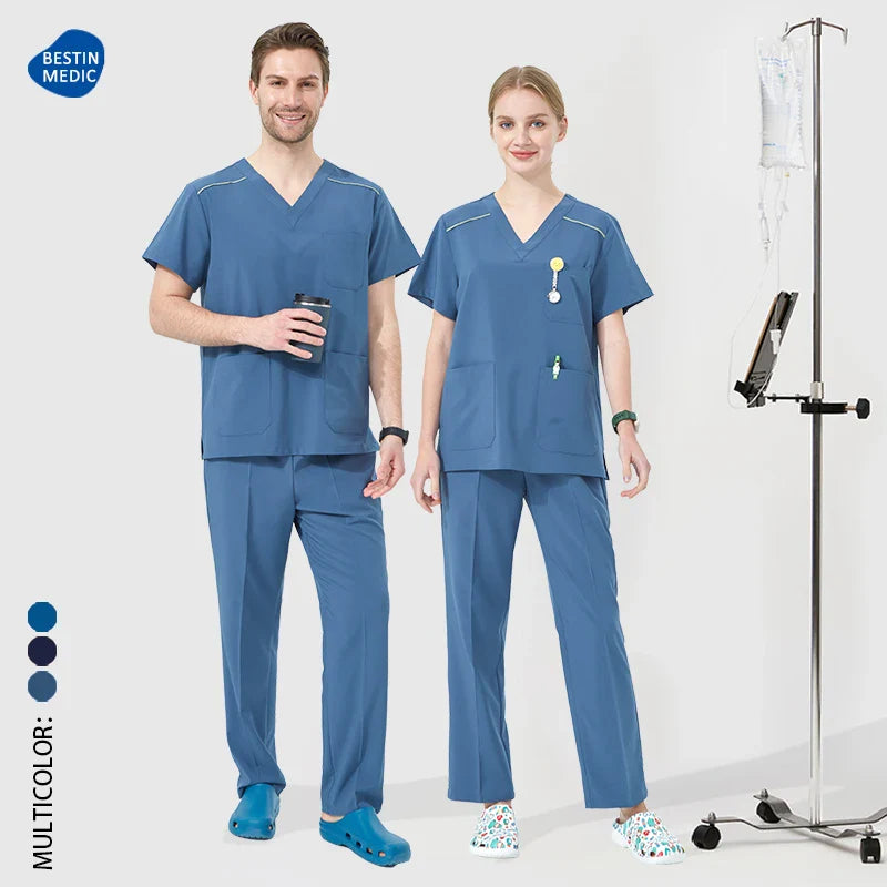 Cralom Men's Stretch Medical Scrub Uniforms - Ultra Soft Workwear Outfit