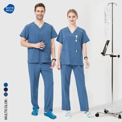 Cralom Men's Stretch Medical Scrub Uniforms - Ultra Soft Workwear Outfit