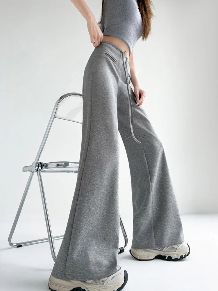 Cralom Vintage Capris: Women's Lace-Up Wide Leg Pants with Pockets