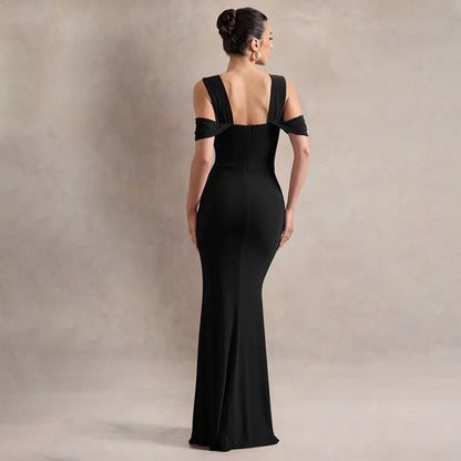 Cralom Women's Sexy Slit Dress Suspender Slim Fit Long Dress 2025