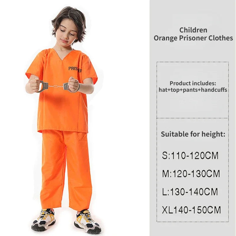 Cralom Men's Orange Prisoner Jumpsuit Halloween Costume