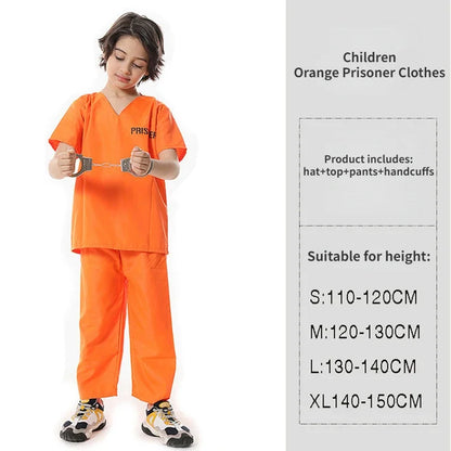Cralom Men's Orange Prisoner Jumpsuit Halloween Costume