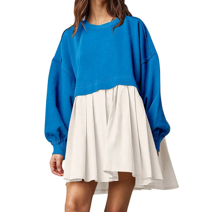 Cralom Color Blocked Pleated Dress for Autumn 2024