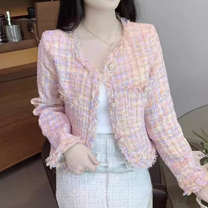 Cralom Pink Tassel Jacket: Youthful Winter Coat for Women, Modern Style