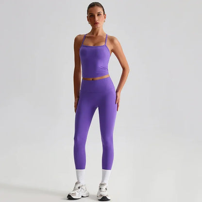 Cralom Naked Feel Seamless Yoga Set: Sports Bra & High-Waisted Leggings