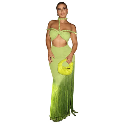 Cralom Tassel Splice Bandage Dress - Summer 2025