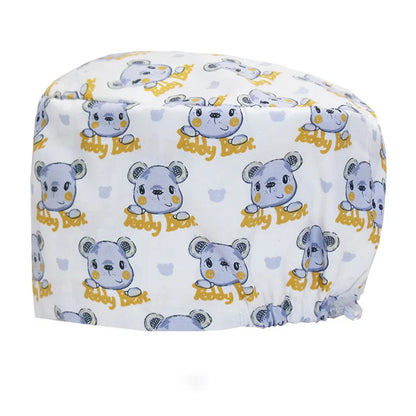 Cralom Cartoon Animals Unisex Surgical Scrub Caps for Medical Professionals