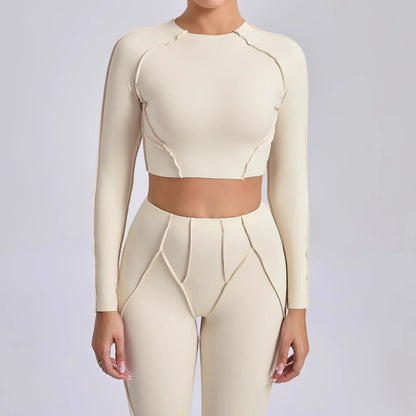 Cralom Seamless Yoga Long Sleeve T-Shirt: High Elasticity & Quick Dry Fitness Top