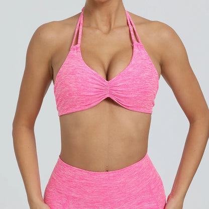 Cralom Cross Strap Push Up Sports Bra for Women's Workout and Yoga