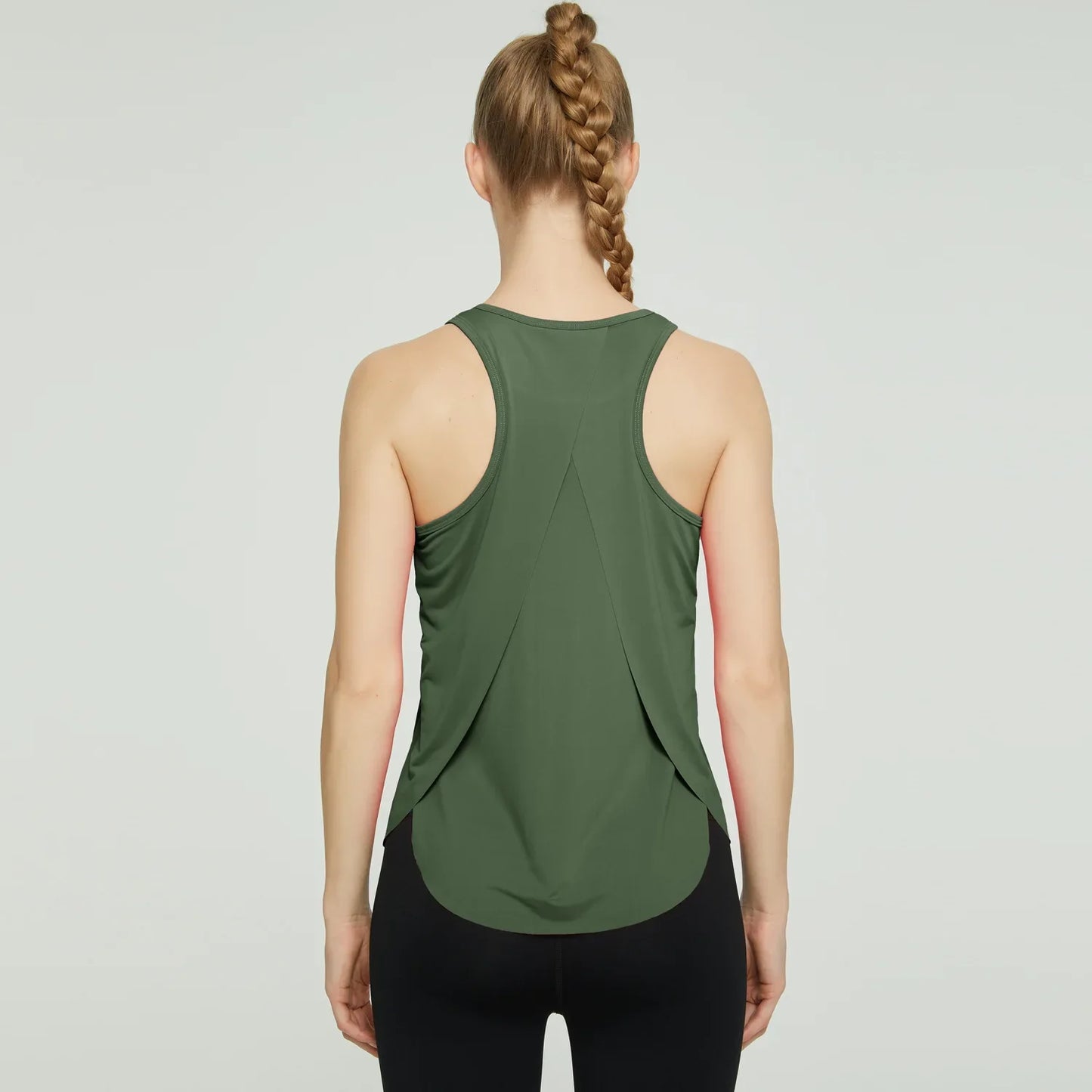 Cralom Women's Fitness Crop Tank Top, Quick Dry Sport Vest for Gym Workouts