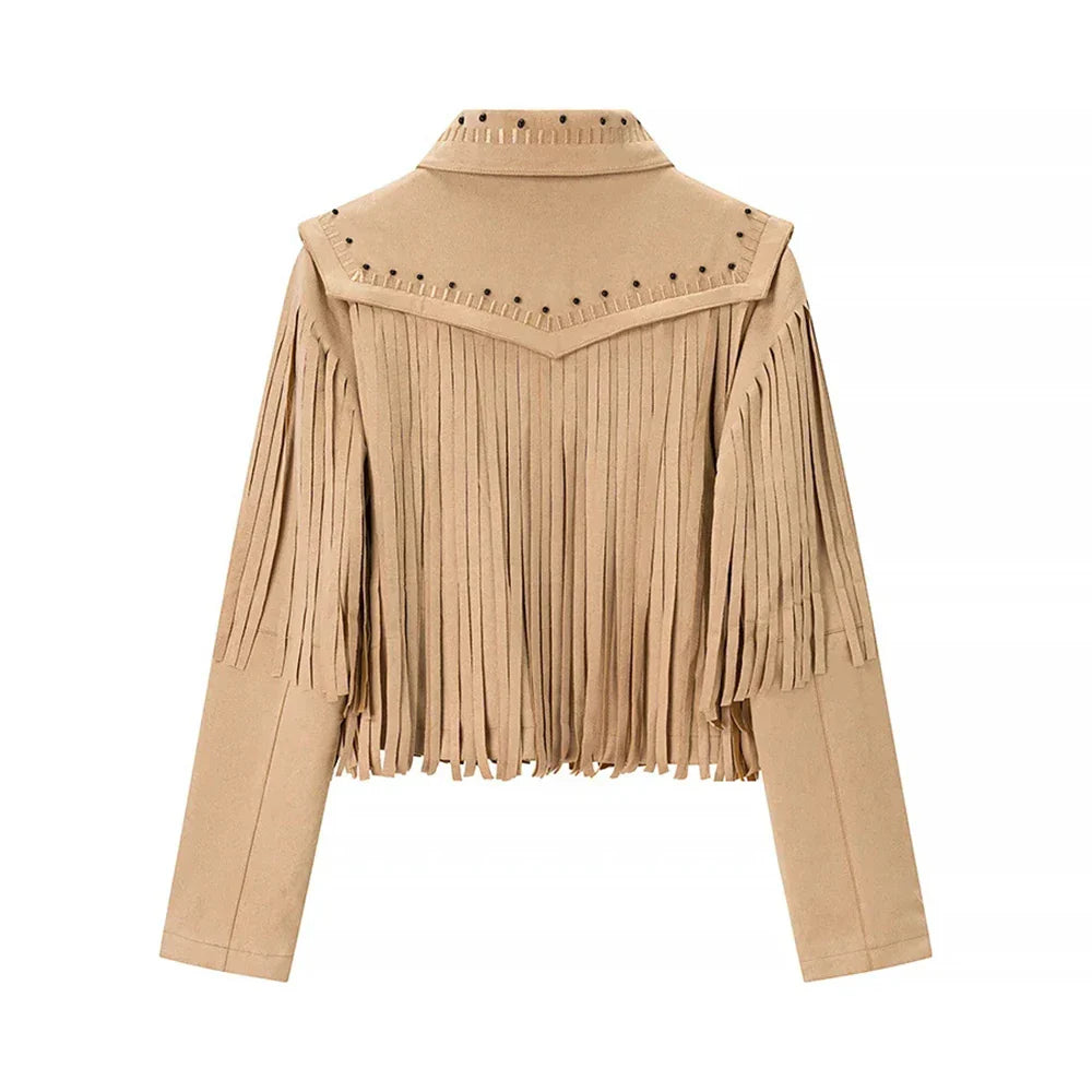 Cralom Solid Spliced Zipper Jackets for Women - Minimalist Coats with Lapel & Long Sleeves