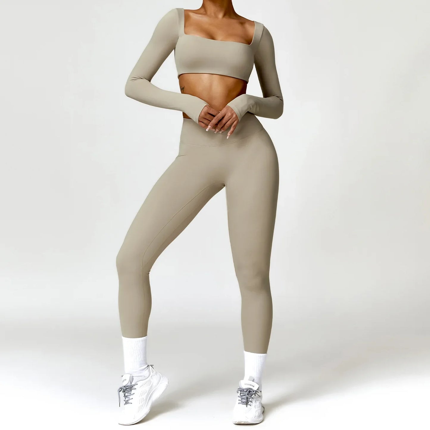 Cralom 2PCS Yoga Set for Women: Quick-Drying Sports Suit for Gym and Running