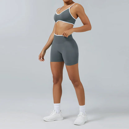 Cralom Seamless Yoga Set: Backless Sports Bra & Quick-Dry Leggings for Fitness