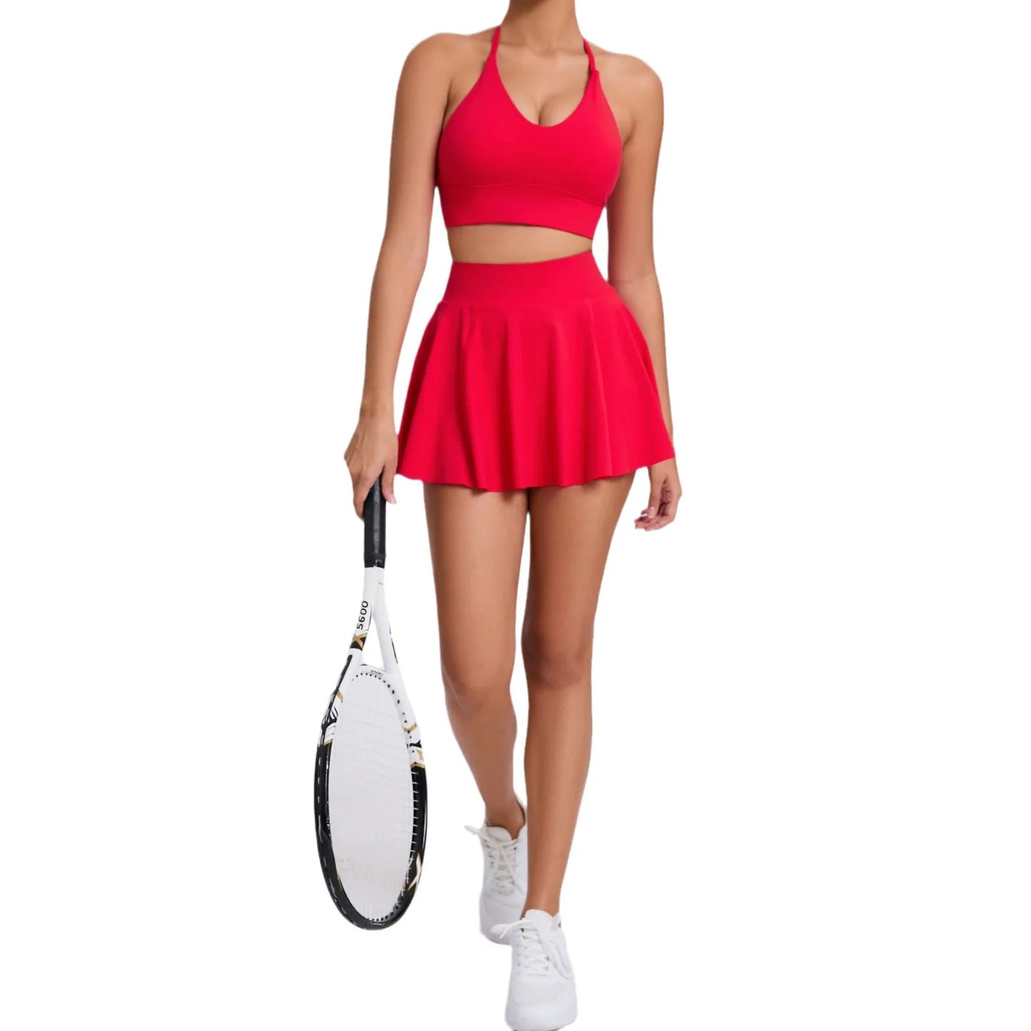 Cralom Yoga Tank Top & Tennis Skirt Set