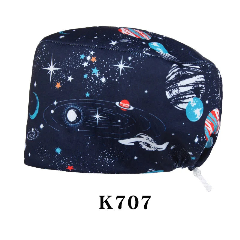 Cralom Silky Scrub Cap with Cordlock Adjustable Elastic Work Hat