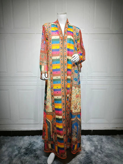 Cralom Bohemian Printed Abaya Kaftan Dress by Cralom
