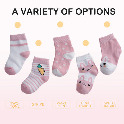 Kids Cotton School Socks Set 100% Breathable Anti-Slip Casual Sports by Cralom