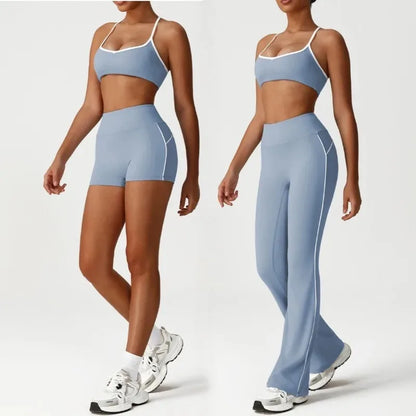 Cralom Color Block Seamless Yoga Set: Backless Bra & Booty-Lifting Leggings