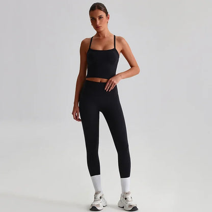 Cralom Naked Feel Seamless Yoga Set: Sports Bra & High-Waisted Leggings