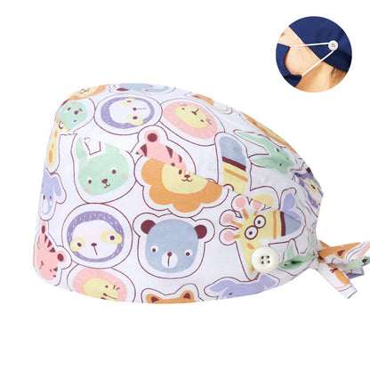Cralom Cotton Scrub Caps with Sweatband for Medical Professionals
